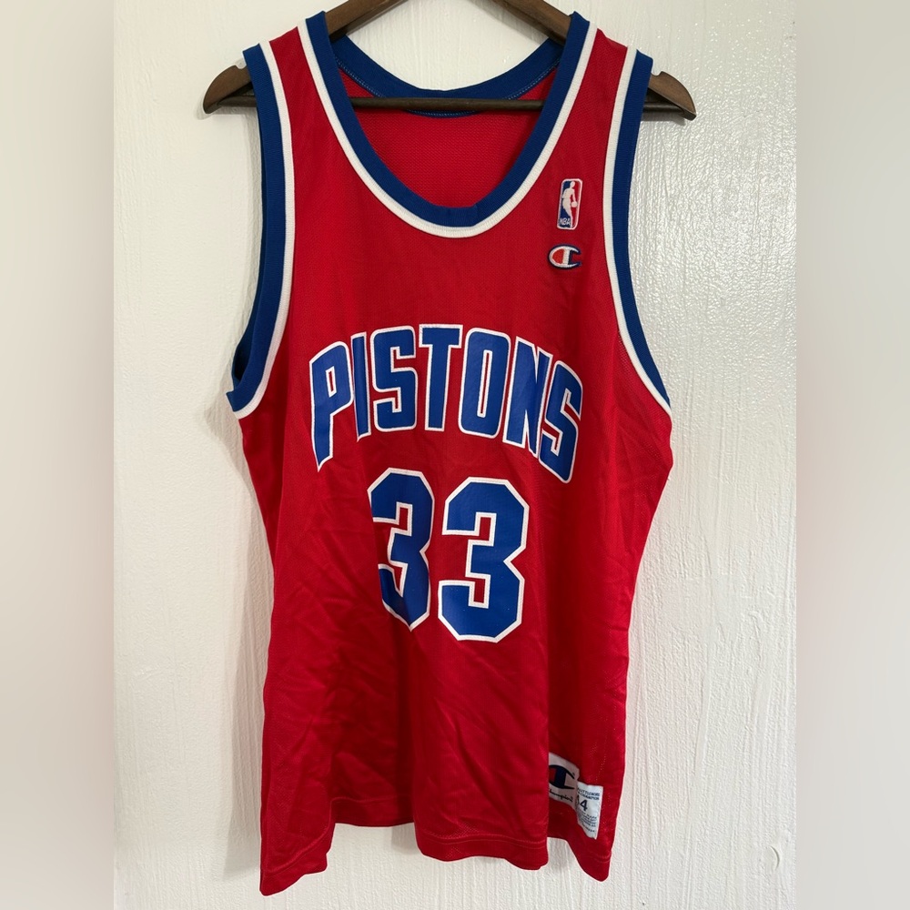 Champion NBA Detroit Pistons Jersey 44 Grant Hill Vintage Retro Authentic 90s